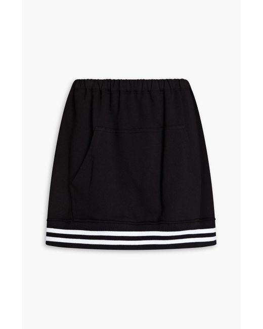 RED Valentino French Cotton-terry Mini Skirt in Black | Lyst UK