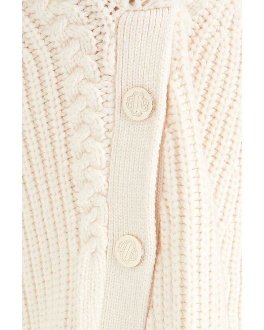 Maje Natural Cable-knit Turtleneck Sweater