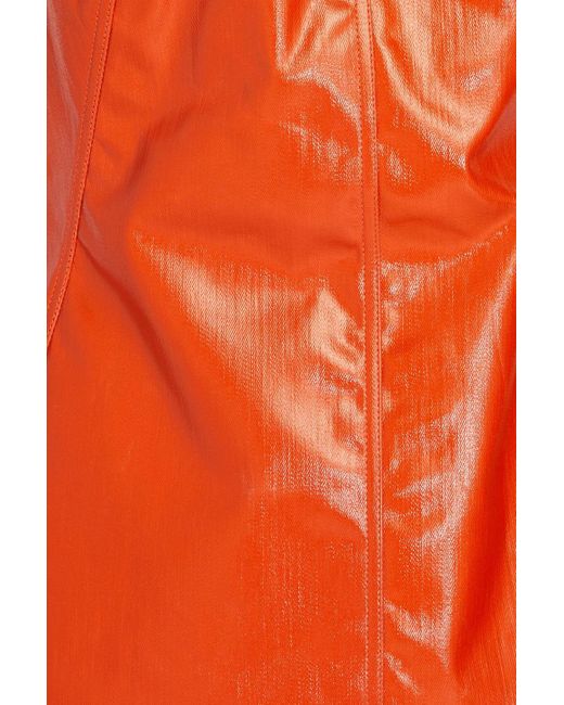 Rick Owens Orange Trägerloses bustier-oberteil aus beschichtetem denim
