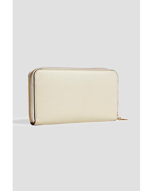 Stella McCartney Natural Perforated Faux Leather Continental Wallet