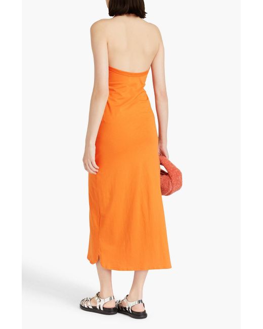Loulou Studio Orange Neami Pima Cotton-jersey Midi Dress