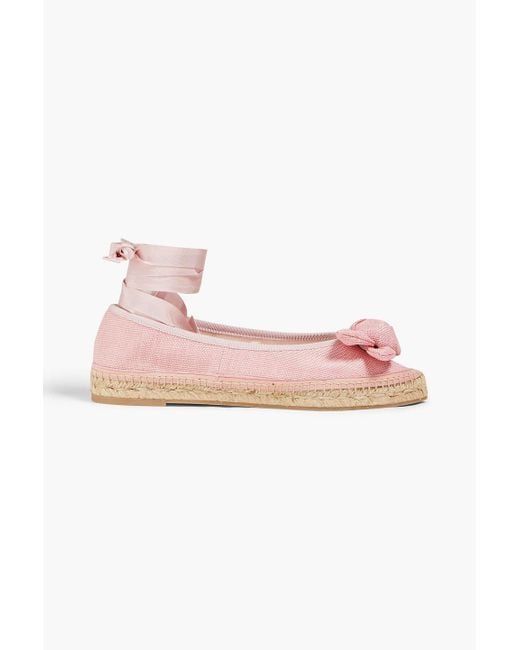 Roger Vivier Pink Floral-appliqued Canvas Espadrilles