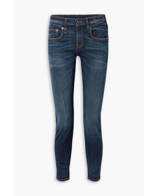 R13 Faded Mid rise Skinny Jeans in Blue Lyst UK