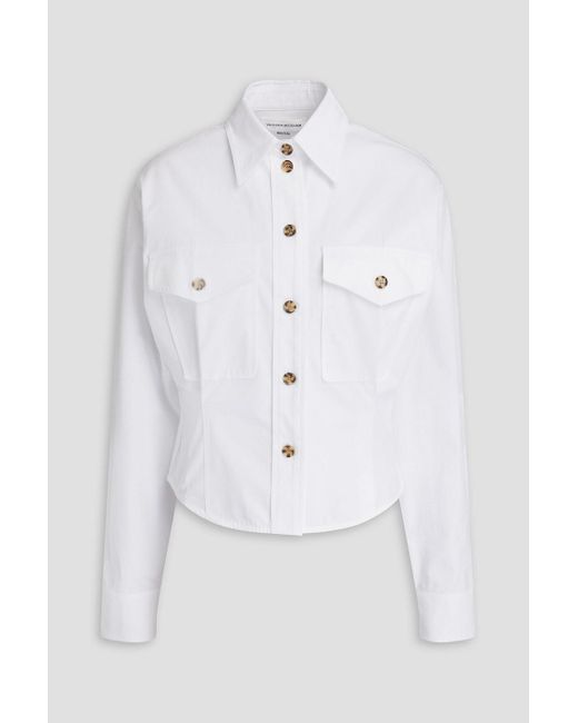 Victoria Beckham White Cotton-blend Poplin Shirt