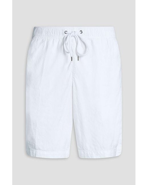 James Perse White Linen-blend Twill Shorts for men