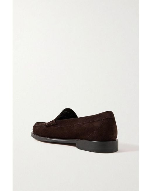 G.H.BASS Black Weejuns Heritage Larson Suede Penny Loafers for men