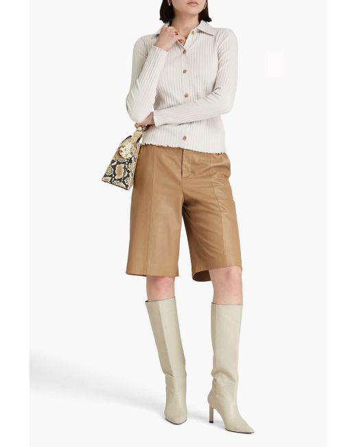 Vince Natural Ribbed Cotton-blend Shirt