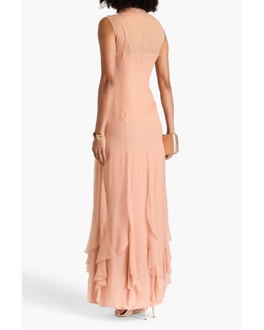 Alberta Ferretti Pink Silk-voile Gown