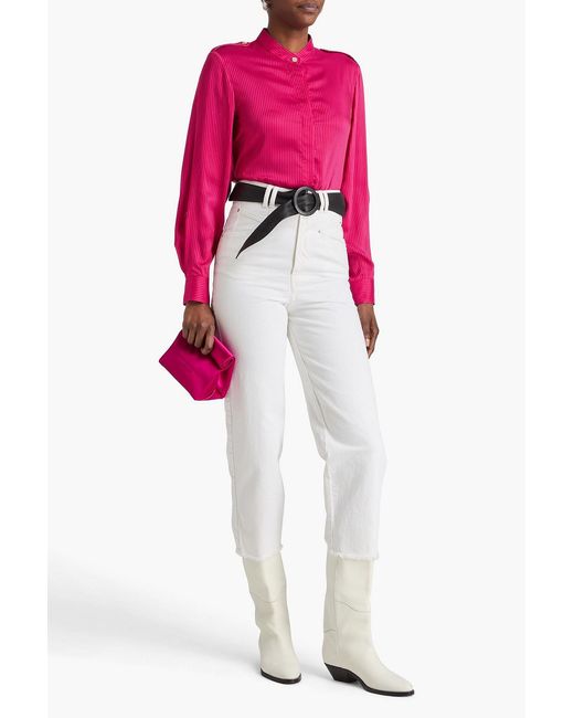 Isabel Marant Pink Ilda Striped Crepe De Chine Shirt