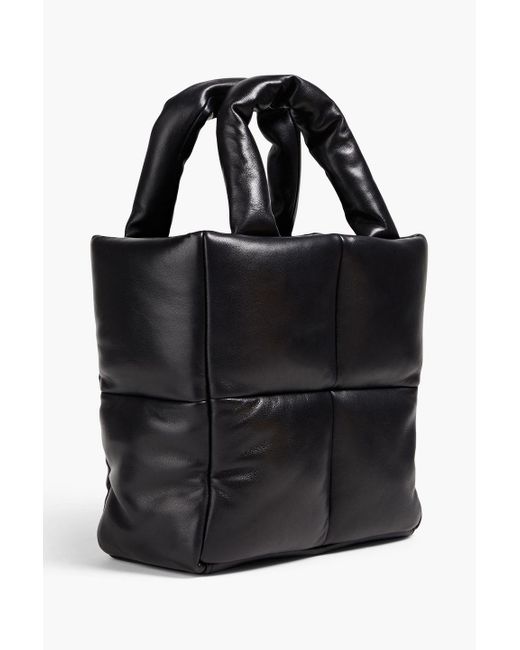 Stand Studio Black Rossane Quilted Leather Tote