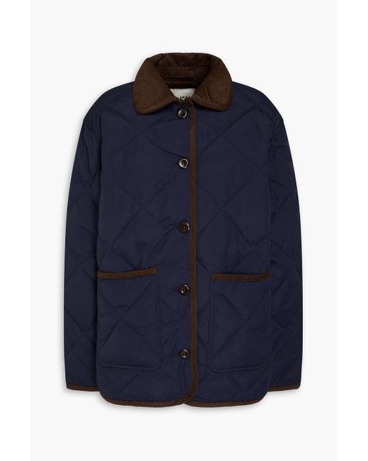 Alex Mill Blue Quinn jacke aus gestepptem shell mit cordbesatz
