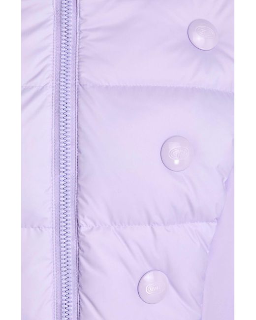 Goldbergh Purple Bouton Embellished Quilted Down Ski Jacket
