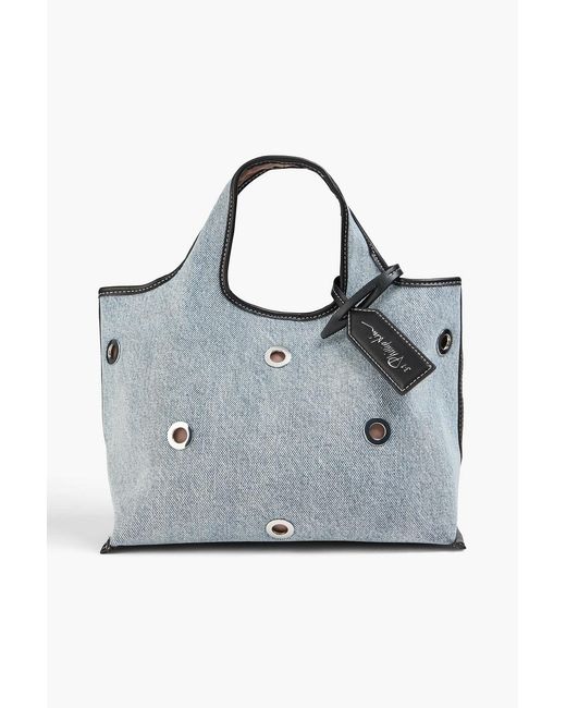 3.1 Phillip Lim Gray Eyelet-embellished Denim Tote