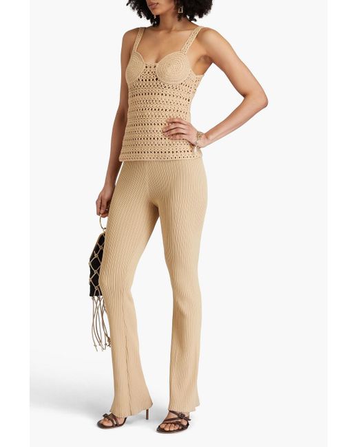 Nanushka Natural Bernou Crocheted Cotton-blend Top