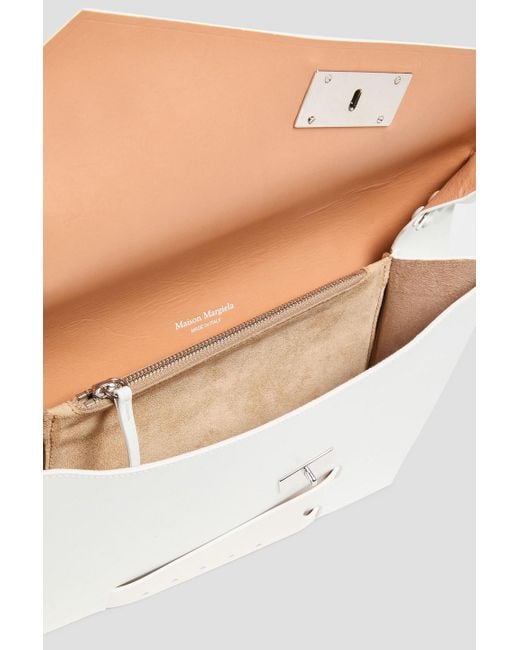Maison Margiela White Snatched Glossed-Leather Clutch