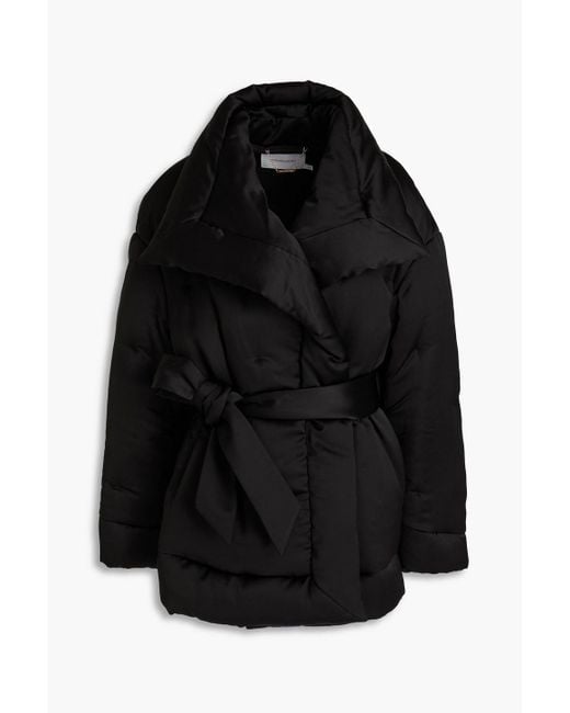 Zimmermann Black Padded Satin Wrap Jacket