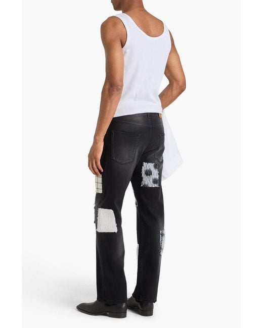 Marni Black Patchwork Denim Jeans for men