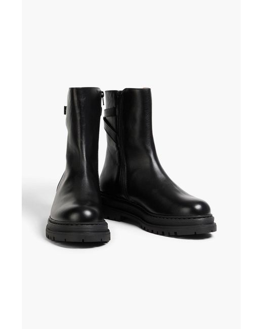 Claudie Pierlot Black Leather Ankle Boots