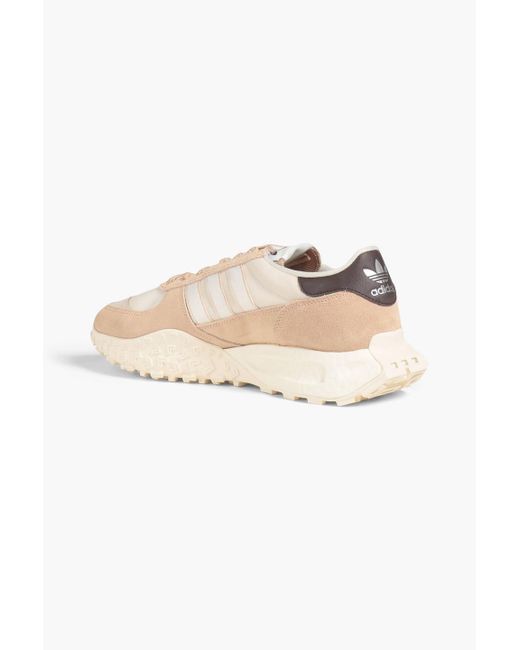 Adidas Originals Natural Retropy F2 Suede And Stretch-knit Sneakers for men