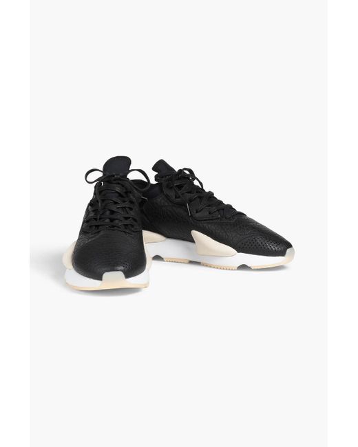 Y-3 Black Kaiwa Neoprene And Textured-leather Sneakers for men