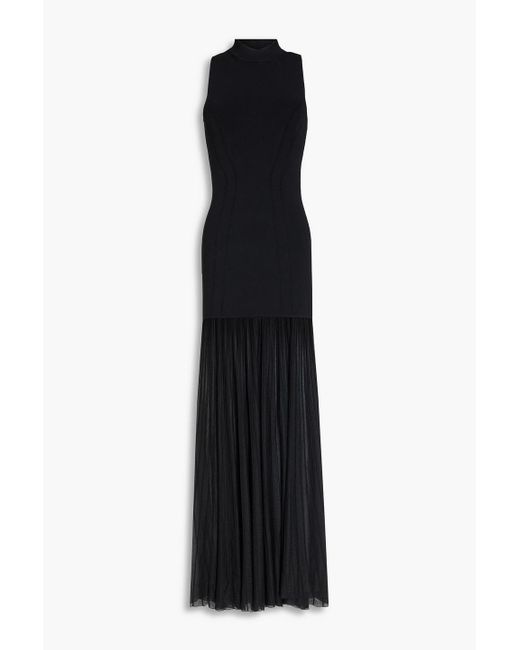 Nicholas Black Pointelle-knit Maxi Dress