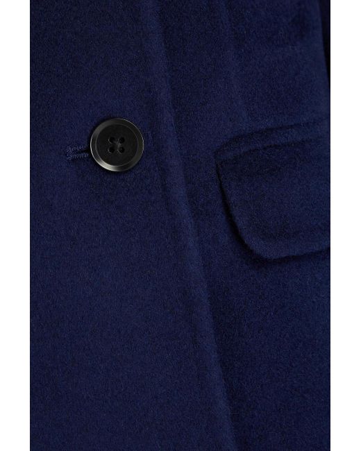 Loulou Studio Blue Movas doppelreihiger blazer aus filz aus einer woll-kaschmirmischung