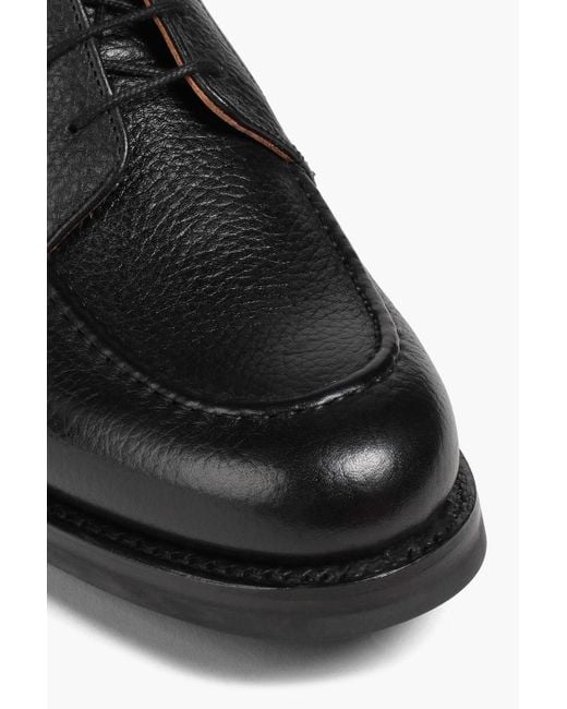GRENSON Black Pebbled-leather Boots for men