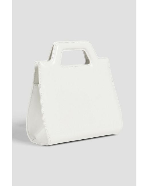 Ferragamo White Wanda Glossed-leather Tote