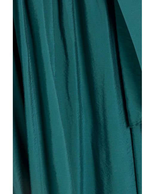 Vince Green Sateen Midi Wrap Dress