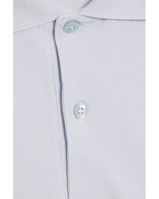 Frescobol Carioca White Dias Stretch Cotton And Lyocell-blend Piqué Polo Shirt for men