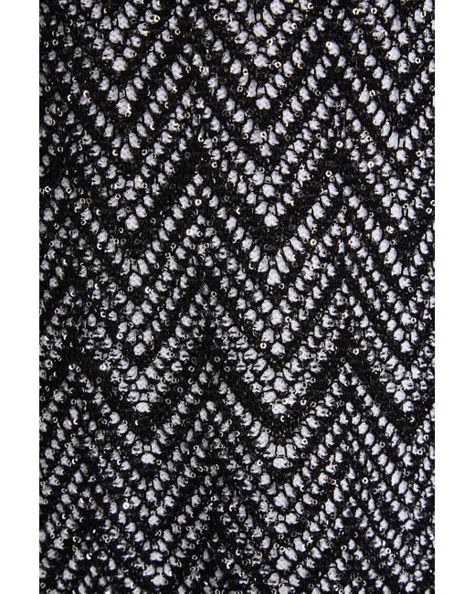 Missoni Black Sequin-embellished Crochet-knit Mini Dress