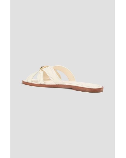 Zimmermann White Embellished Leather Sandals
