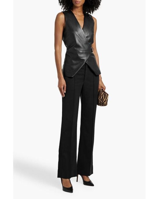 Isabel Marant Black Sorokia Lyocell-Blend Straight-Leg Pants