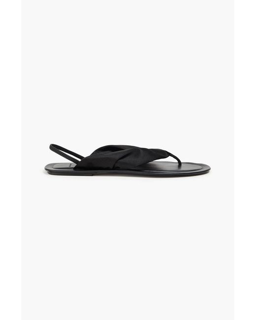 Loulou de Saison Black Zila Satin Slingback Sandals