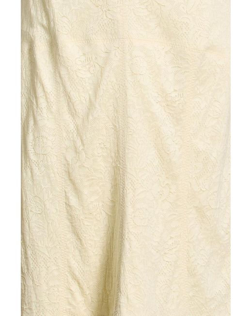 Jil Sander Natural Lace-Paneled Satin Slip Dress