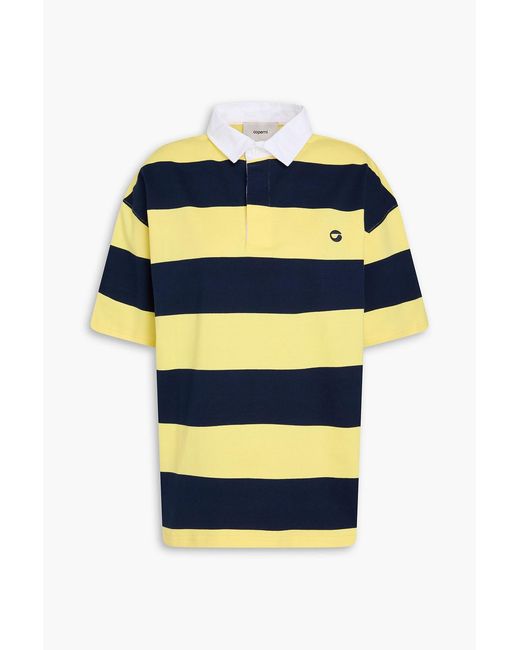 Coperni Yellow Striped Cotton-jersey Polo Shirt