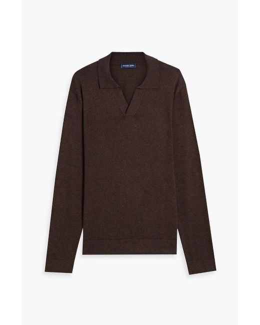 Frescobol Carioca Brown Aurelio Cotton And Wool-blend Polo Sweater for men