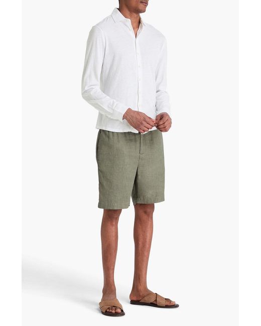 Frescobol Carioca White Cotton And Linen-Blend Jersey Shirt for men