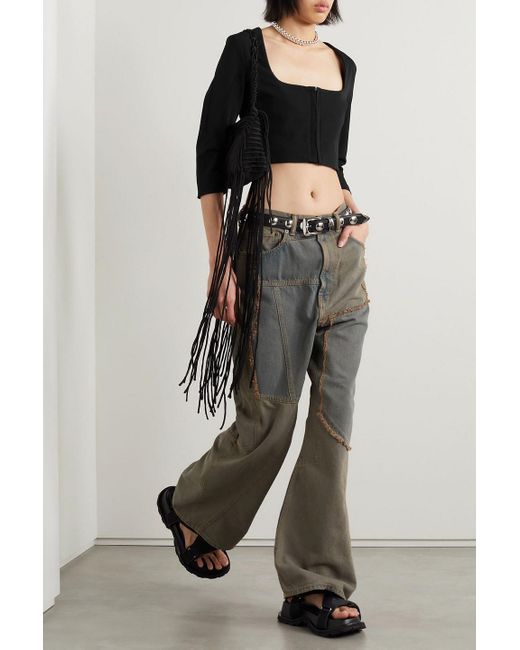 Acne Black Cropped Twill Top