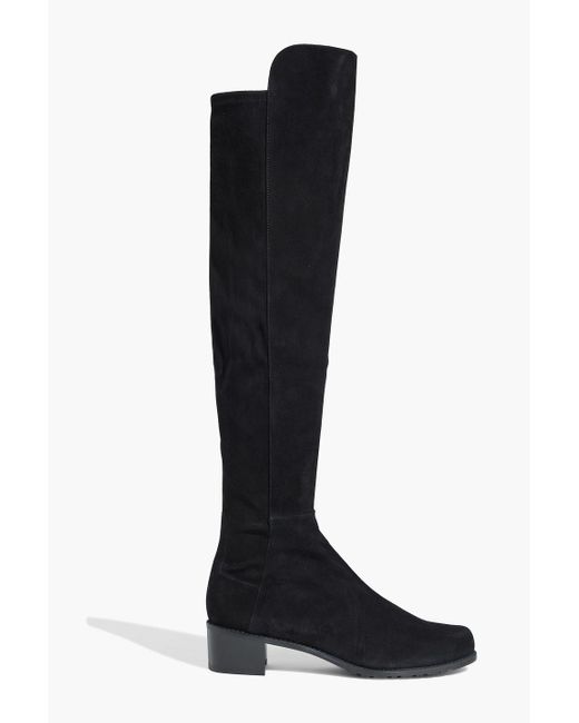 Stuart Weitzman Black Allserve Suede Over-The-Knee Boots