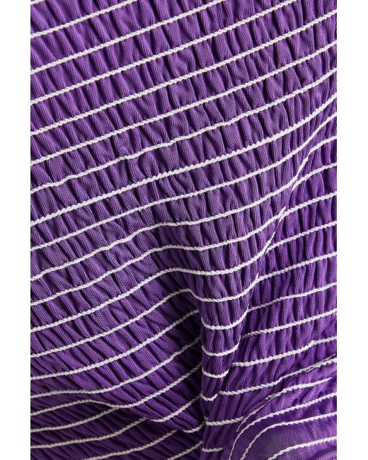 Sandro Purple Shirred Jersey Top