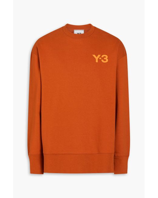 Y-3 Orange Logo-print French Cotton-terry Sweatshirt for men