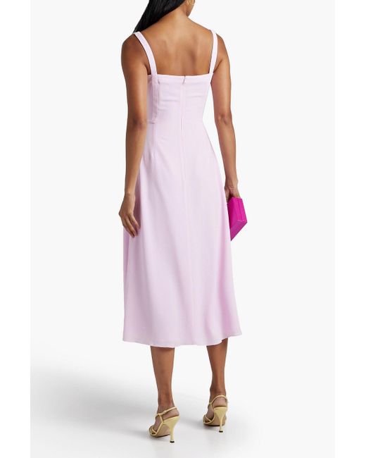 Emilia Wickstead Pink Myrana Textured-Crepe Midi Dress