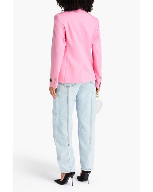 Versace Pink Wool-Blend Twill Blazer