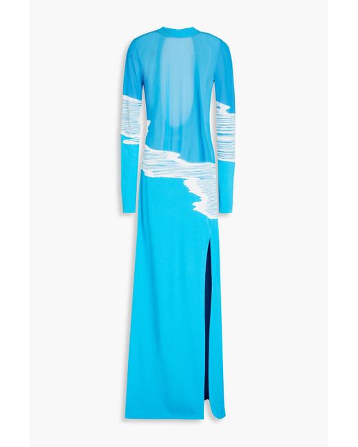 Missoni Blue Robe aus strick in häkeloptik mit cut-outs