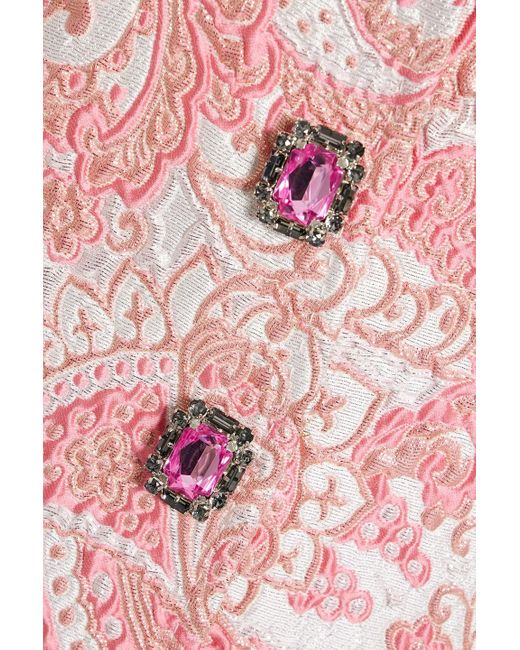 Dolce & Gabbana Pink Metallic Brocade Coat