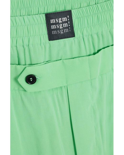 MSGM Green Layered Woven Drawstring Pants for men