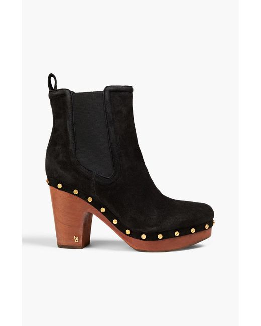 Veronica Beard Black Decker Studded Suede Ankle Boots