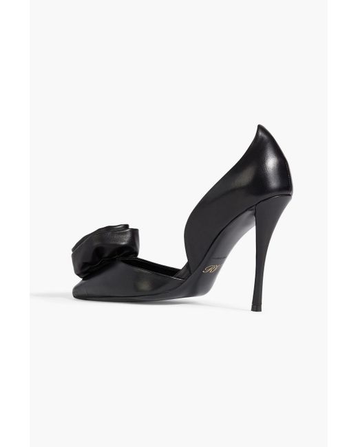 Roger Vivier Black Floral-Appliquéd Leather Pumps