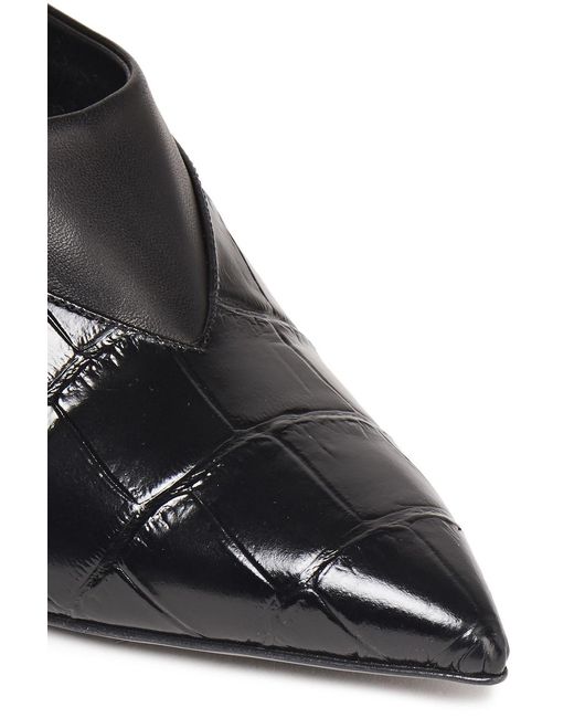3.1 Phillip Lim Black Nina 60 Smooth And Croc-effect Leather Pumps